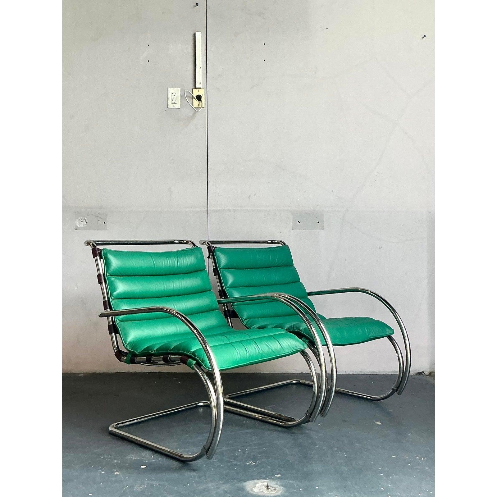 American Vintage Mies Van Der Rohe for Knoll Chairs From the Estate of Geoffrey Beene- Pr For Sale