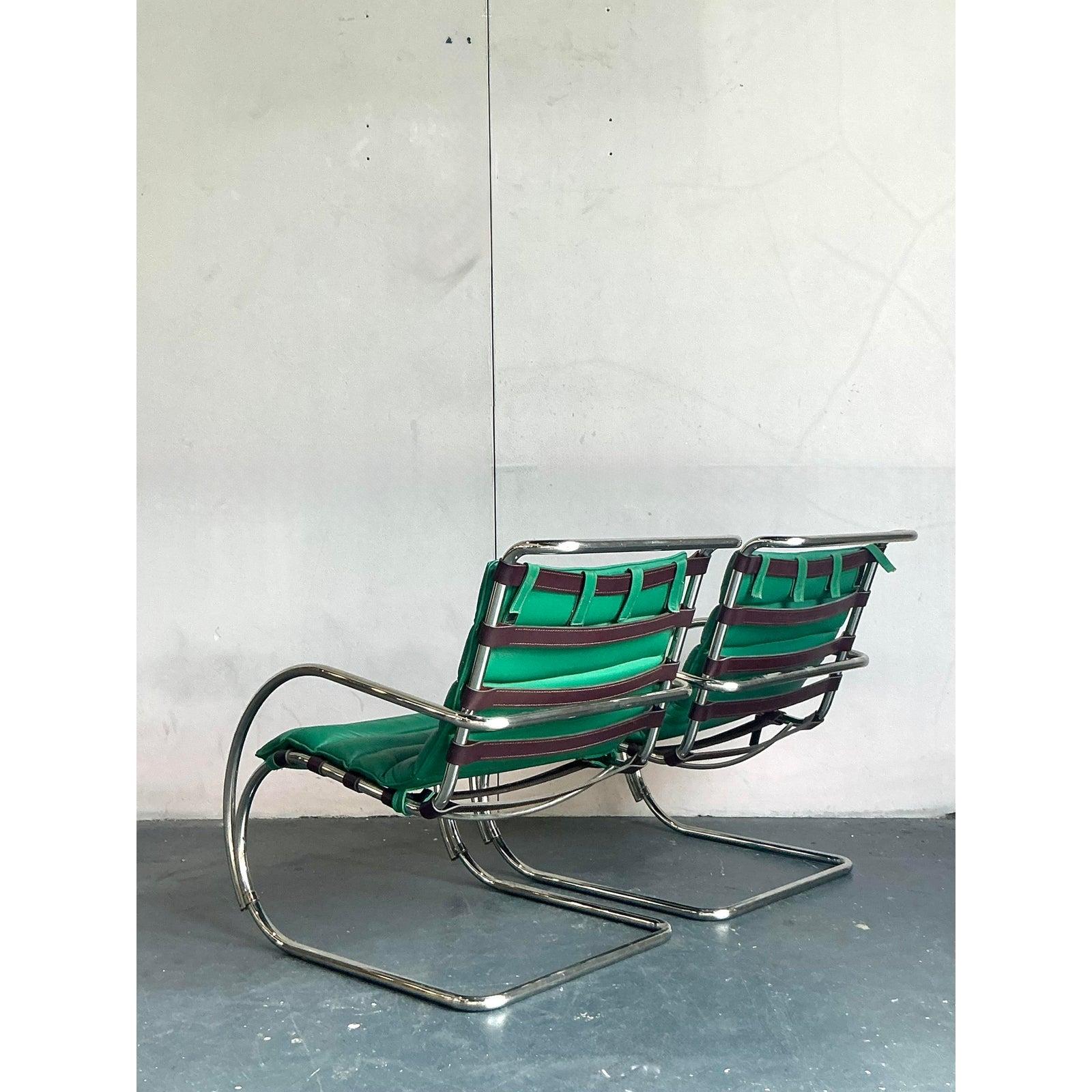 Vintage Mies Van Der Rohe for Knoll Chairs From the Estate of Geoffrey Beene- Pr In Good Condition For Sale In West Palm Beach, FL