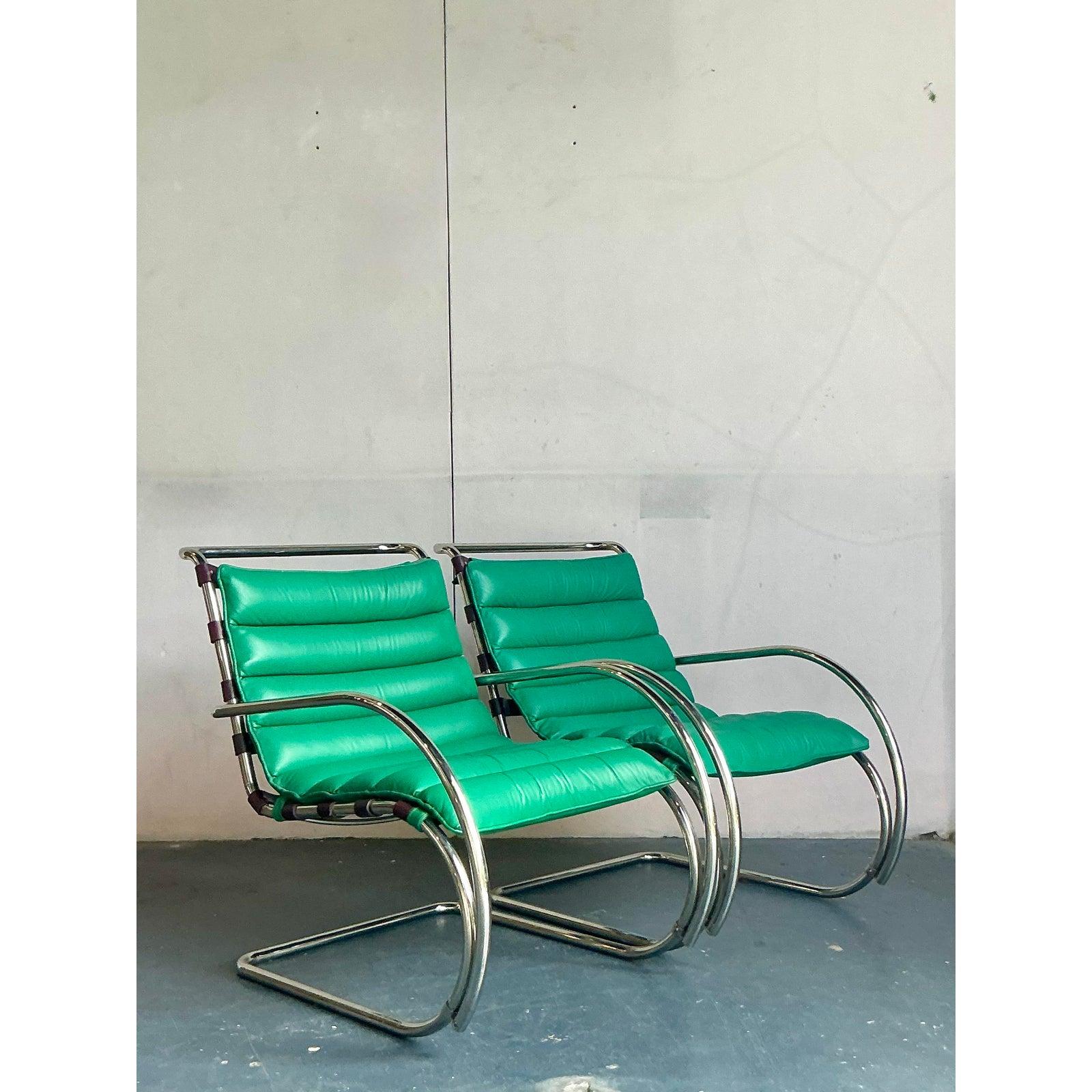 20th Century Vintage Mies Van Der Rohe for Knoll Chairs From the Estate of Geoffrey Beene- Pr For Sale