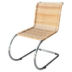 Vintage Mies Van Der Rohe For Knoll Woven Rattan Cantilevered Chair