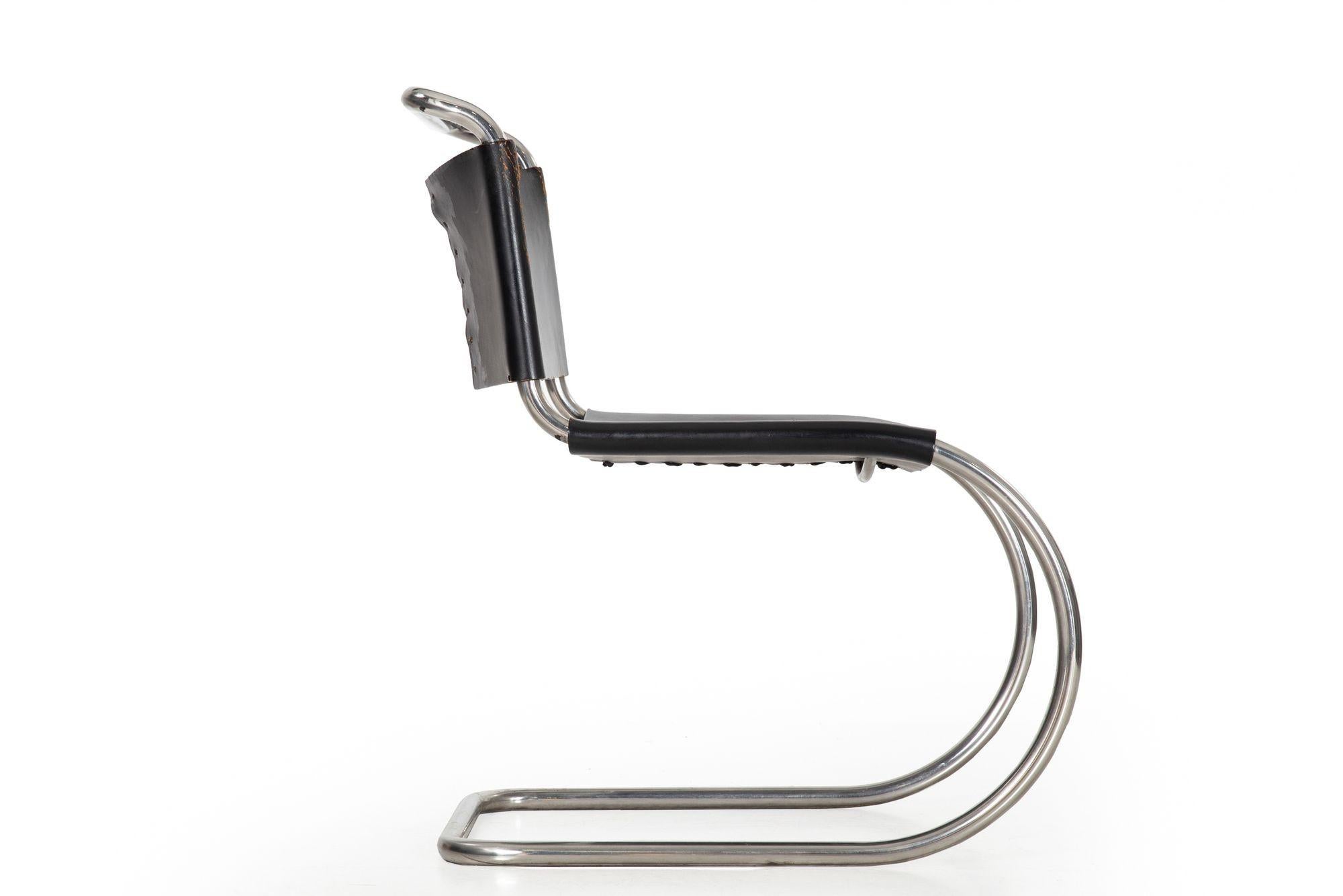 Vintage Mies Van Der Rohe MR10 Dining Chair, As-is, Damaged Leather 4