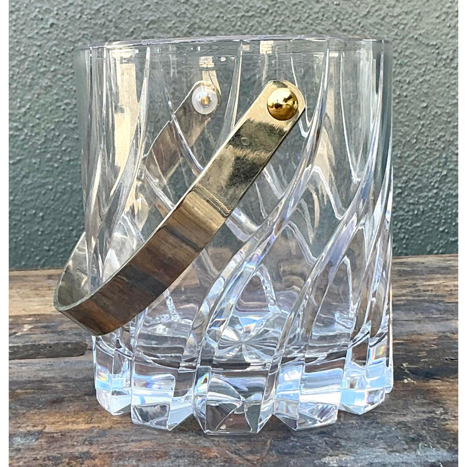 Hollywood Regency Secchiello per il ghiaccio di cristallo tagliato vintage di Mikasa 