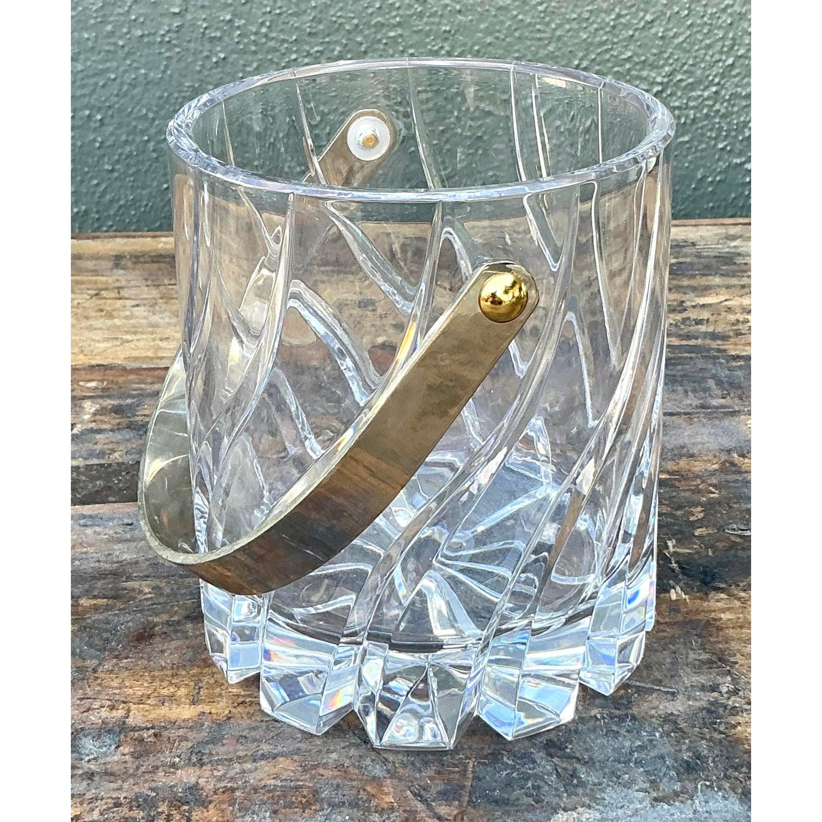 Secchiello per il ghiaccio di cristallo tagliato vintage di Mikasa 