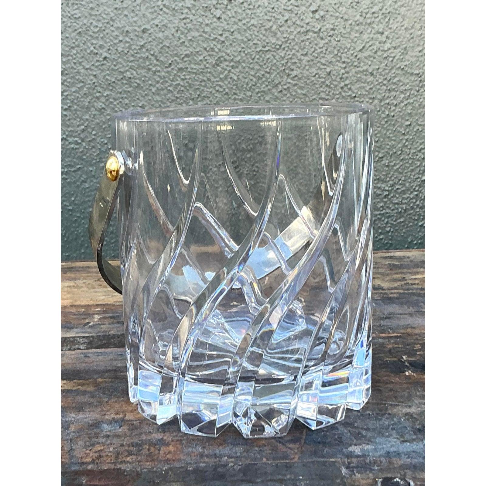 Secchiello per il ghiaccio di cristallo tagliato vintage di Mikasa 