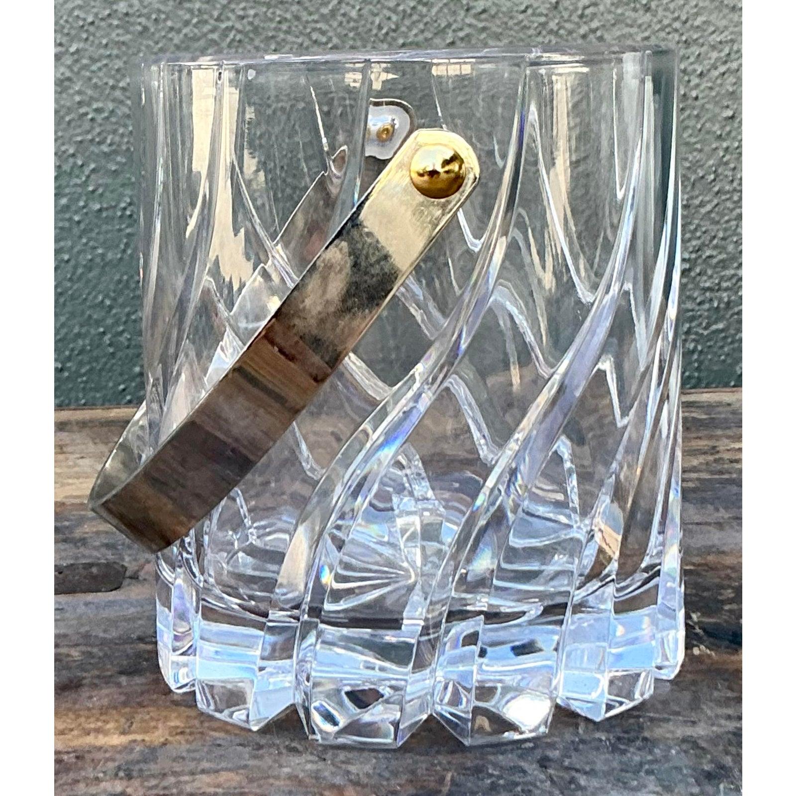 Secchiello per il ghiaccio di cristallo tagliato vintage di Mikasa 