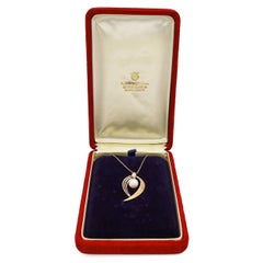 Vintage Mikimoto 14K Yellow Gold Pearl Pendant Necklace