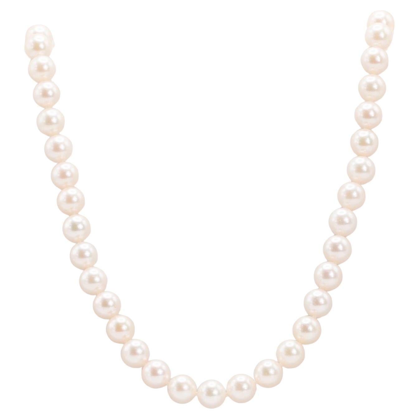 Mikimoto Vintage 18 Karat Gelbgold Perlenkette