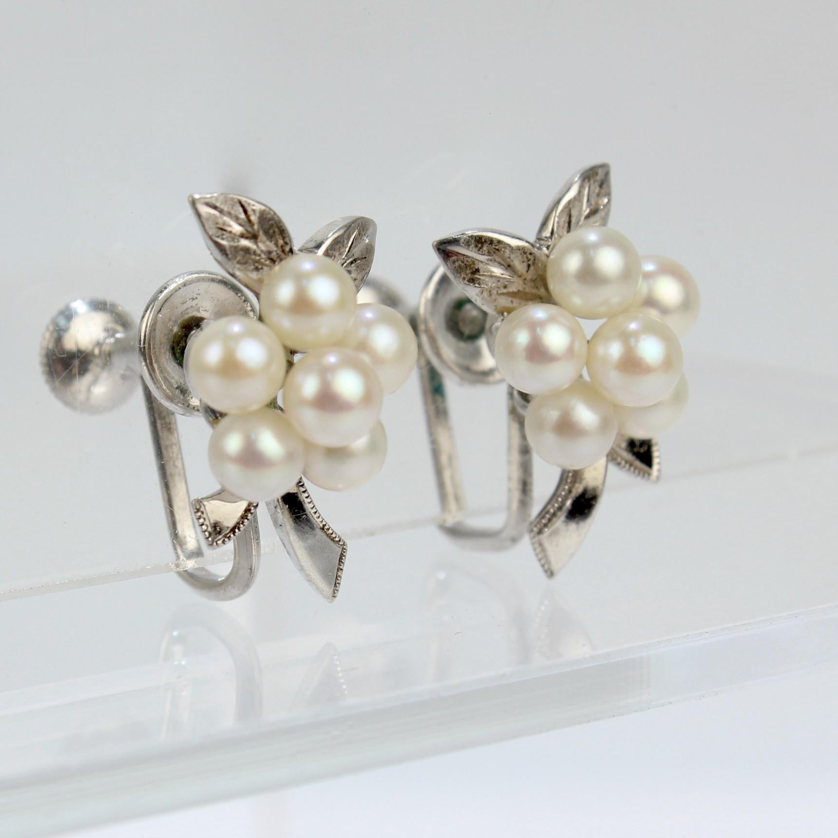 vintage mikimoto pearl earrings