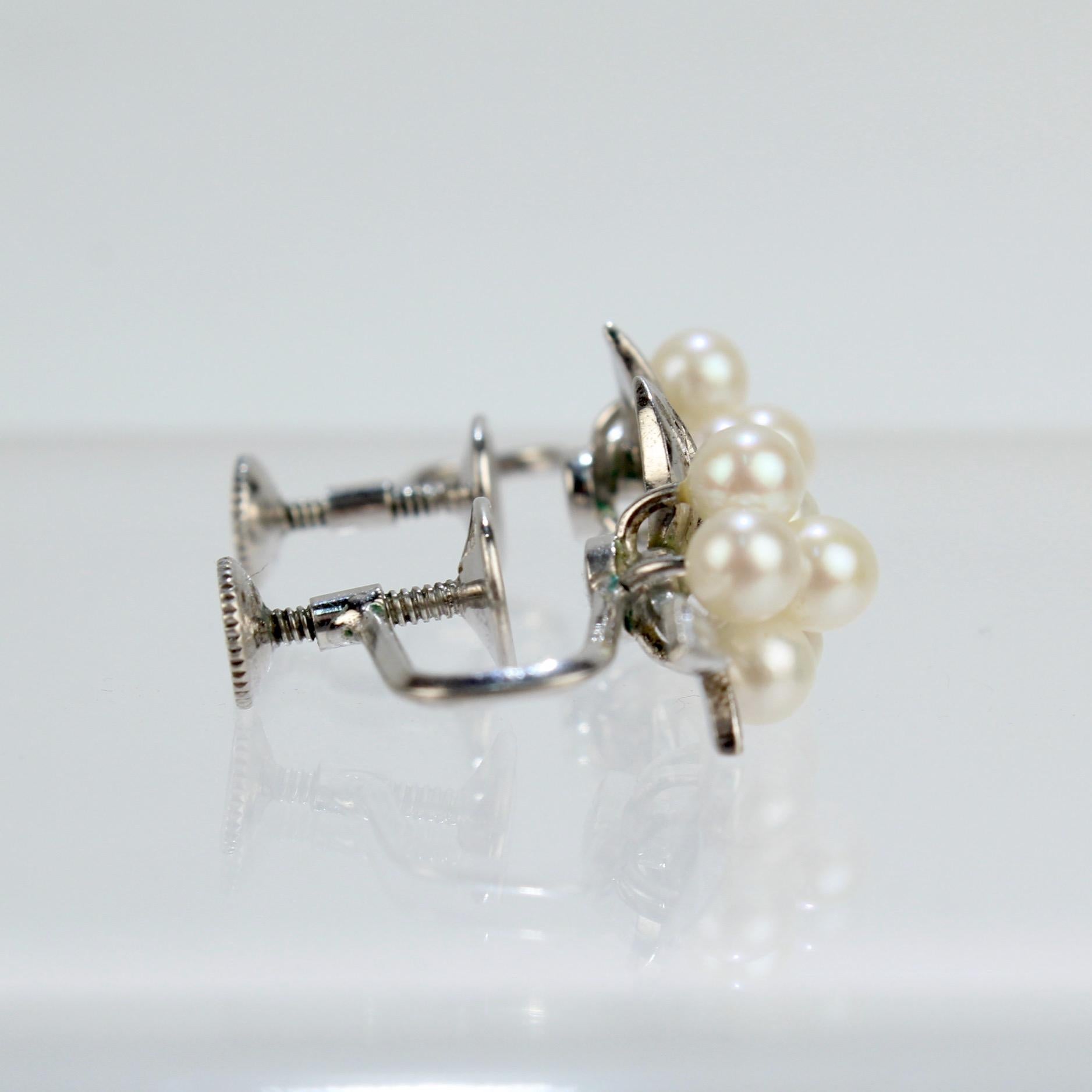 mikimoto vintage pearl earrings