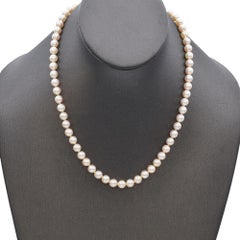 Vintage Mikimoto Blaue Lagune 14K Gelbgold Perlenkette