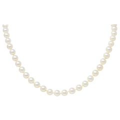 Vieux collier de perles de culture Mikimoto en or 18 carats