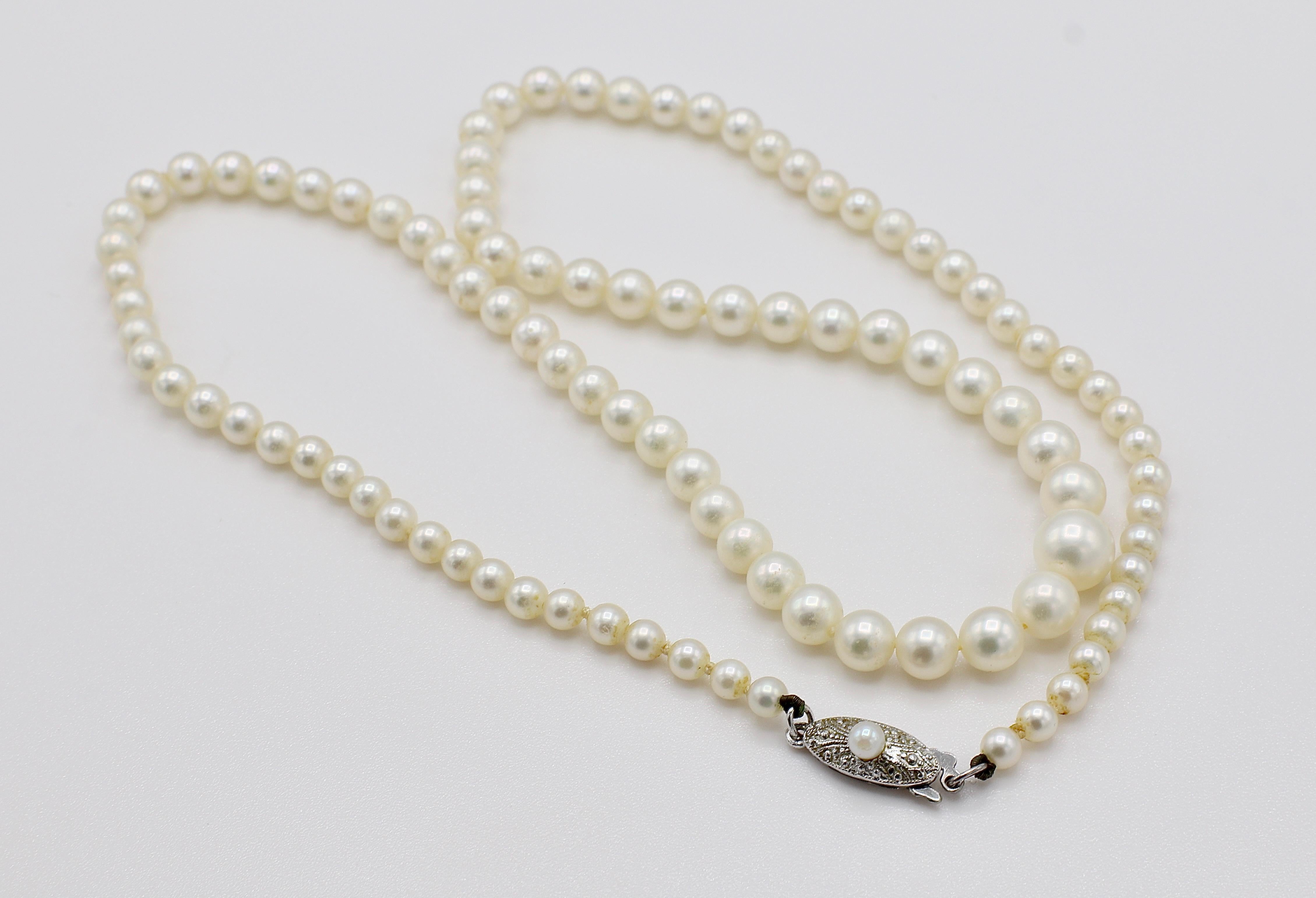 vintage mikimoto pearl necklace clasp