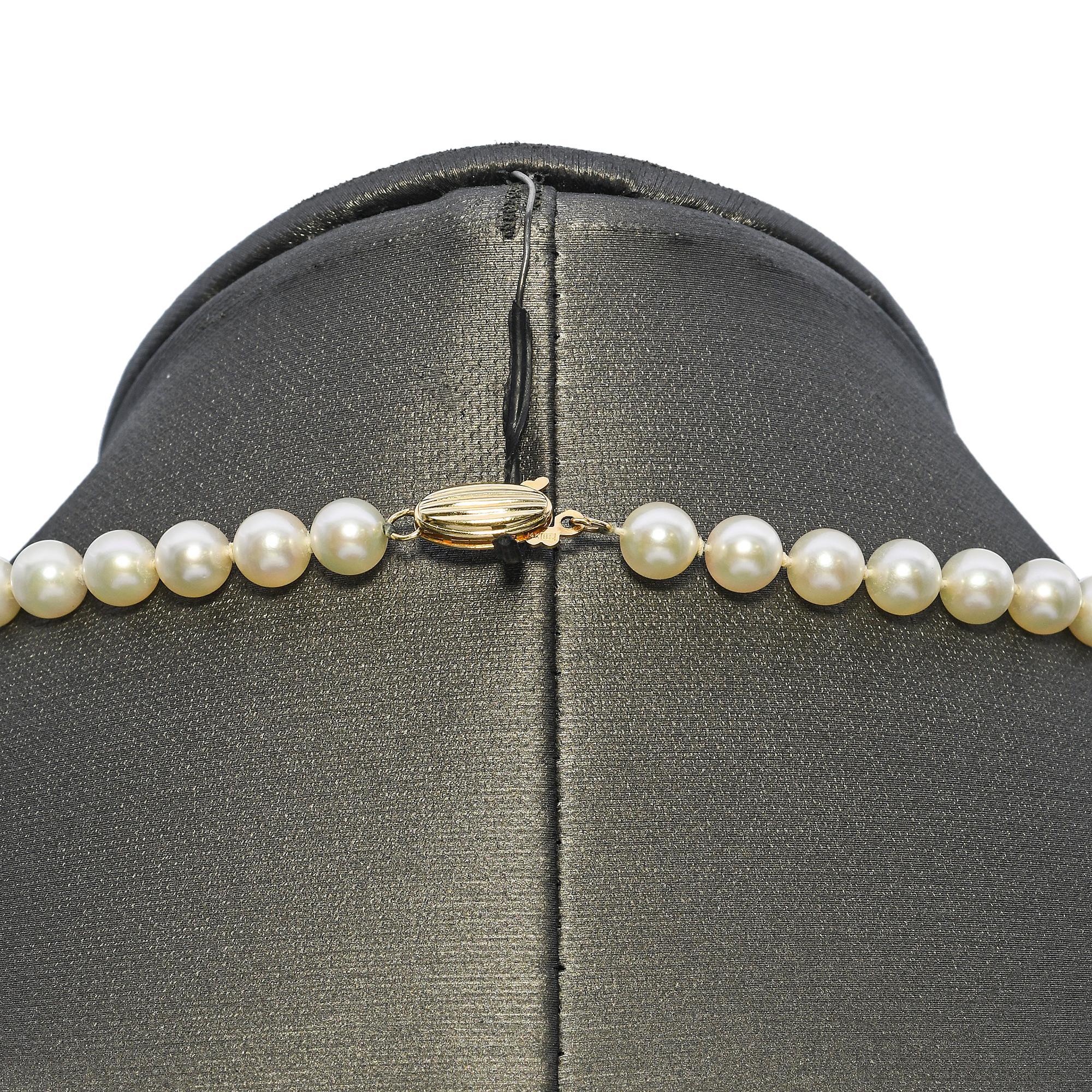 Vintage Mikimoto, squisita collana di perle in oro giallo 14 ct. in vendita 1