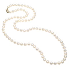 Vintage Mikimoto Exquisite 14k Yellow Gold Pearl Necklace