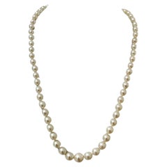 Mikimoto Collier vintage gradué Akoya perlé avec fermoir en argent