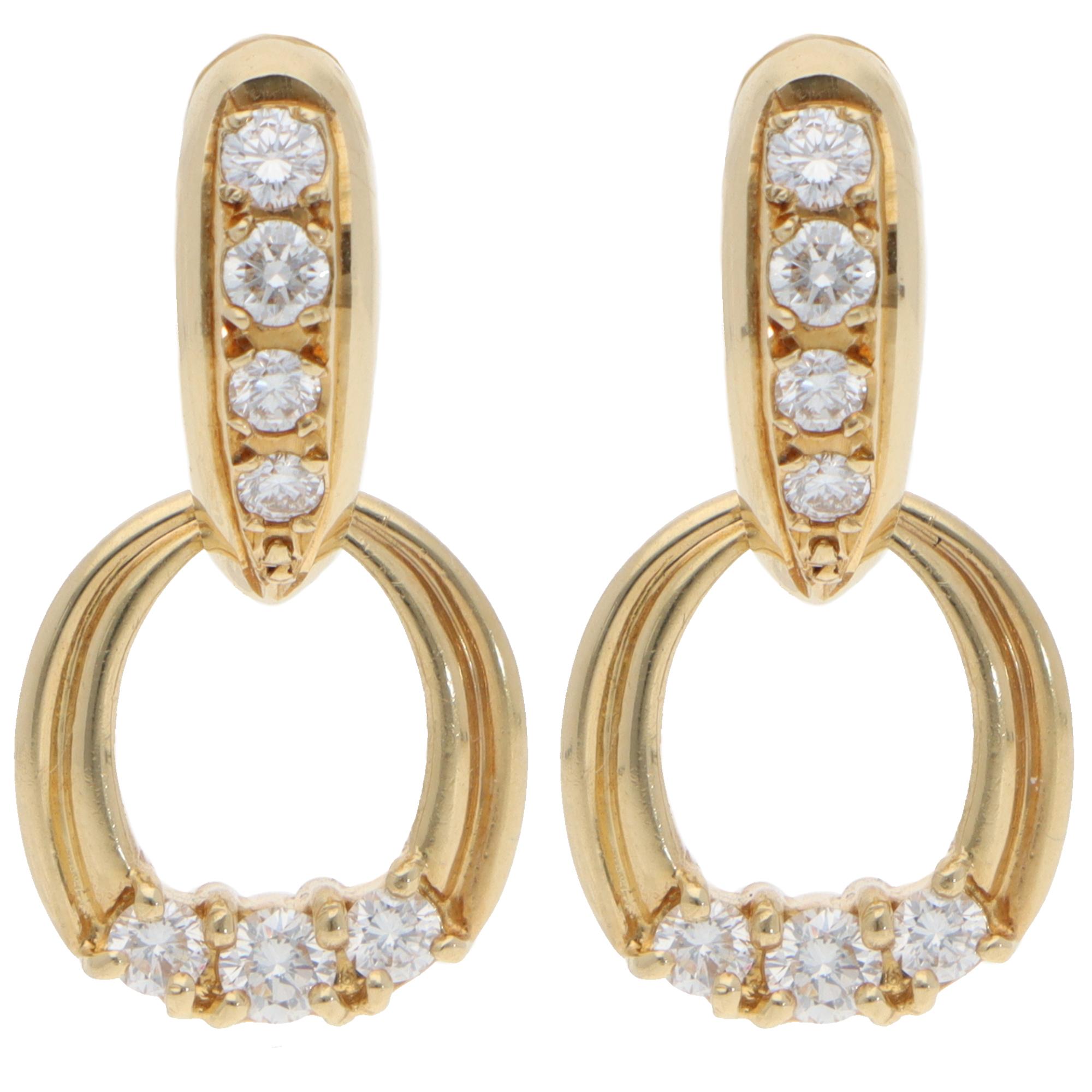 Mixed Cut Vintage Mikimoto Interchangeable Diamond Earrings in Yellow Gold For Sale