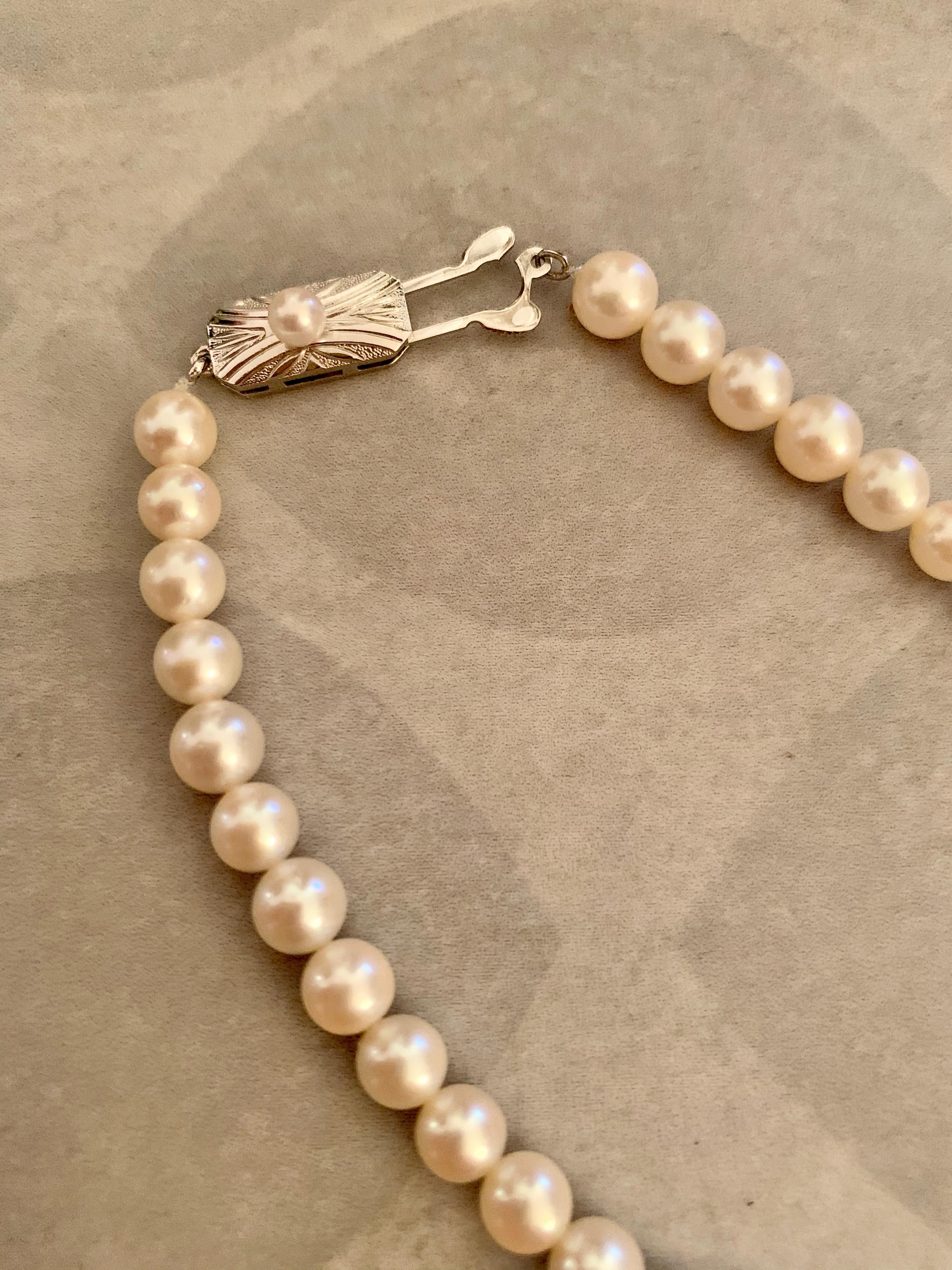 vintage mikimoto pearl necklace clasp