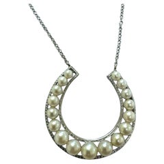 Vintage Mikimoto Pearl Horseshoe Necklace