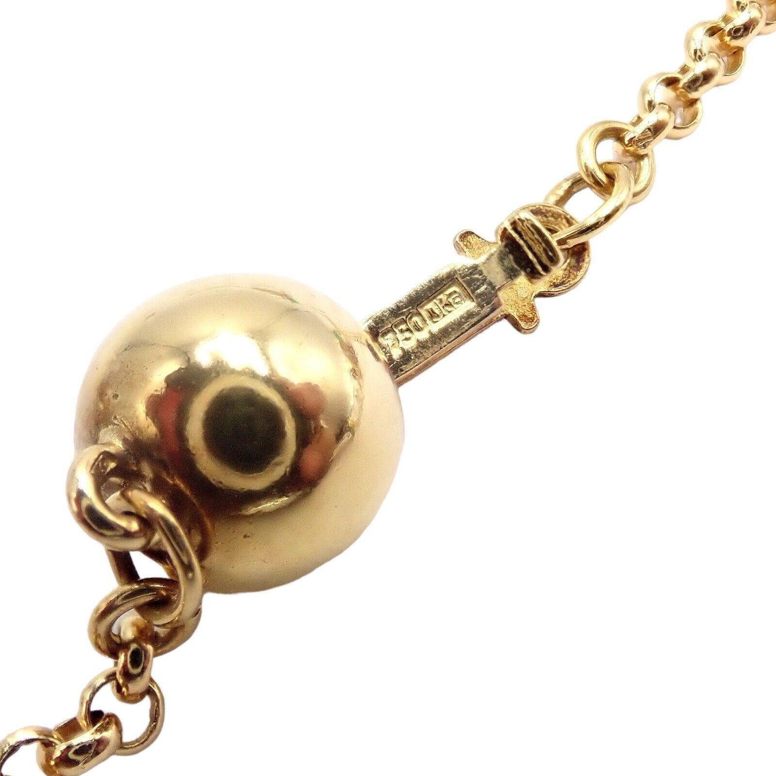 Vintage Mikimoto Perle Gelbgold Chalcedon Perle lange Halskette im Angebot 3