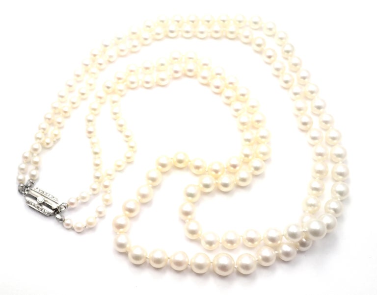 Vintage mikimoto graduated pearl necklace deals