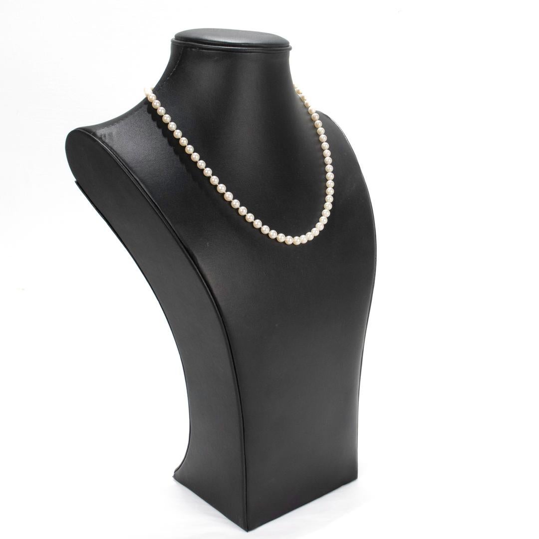 Vintage Mikimoto Single Strand of Small 5mm White Akoya Pearls 6