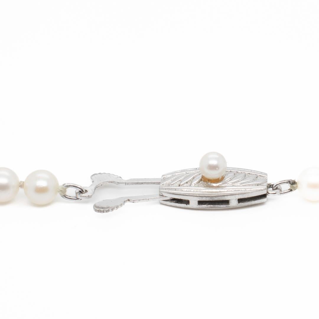 Women's Vintage Mikimoto Single Strand of Small 5mm White Akoya Pearls