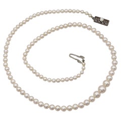 Vintage Mikimoto - Collana di perle graduate in argento sterling