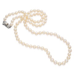 Vintage Mikimoto Sterling Silber Perlenkette