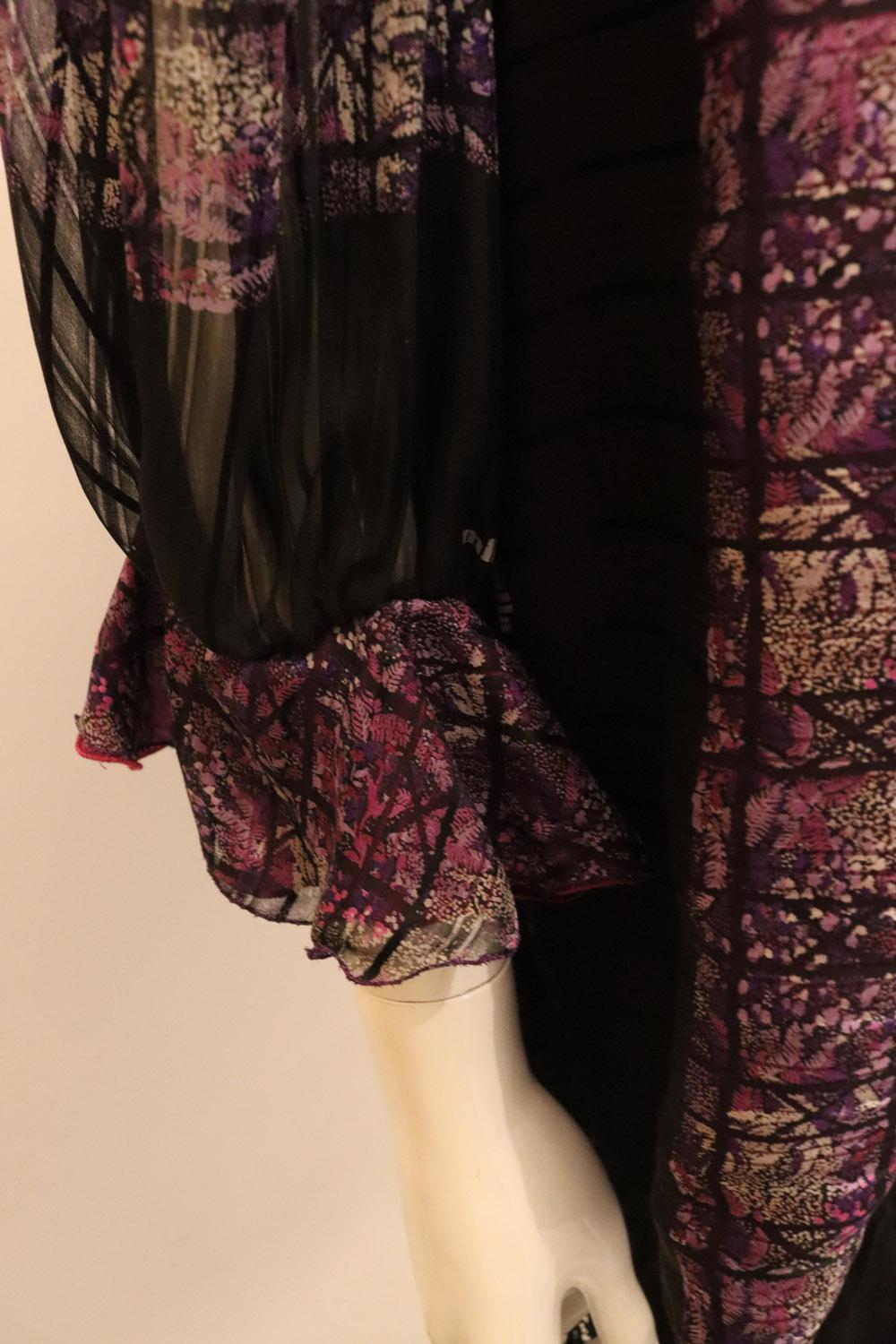 Chemisier vintage Mila Schon violet en soie en vente 2