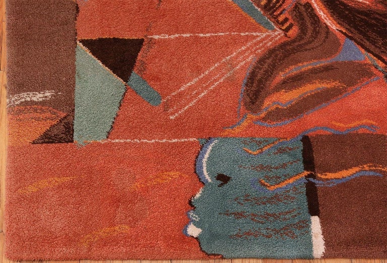 Vintage Miles Davis Design Jazz Scene Art Rug For At 1stdibs