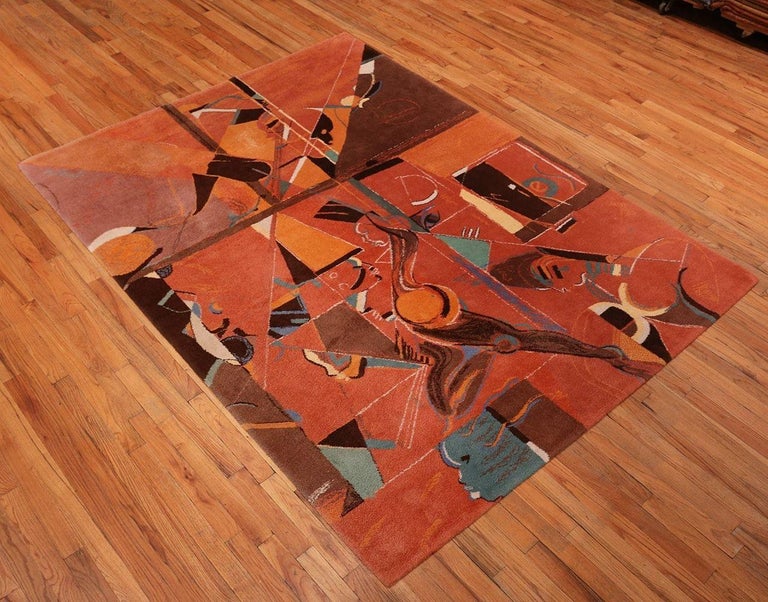 Vintage Miles Davis Design Jazz Scene Art Rug For At 1stdibs