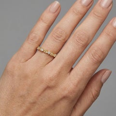 0,15 Karat runder Diamant, Vintage-Ring mit Milgrain-Verzierung aus 14-karätigem Gold