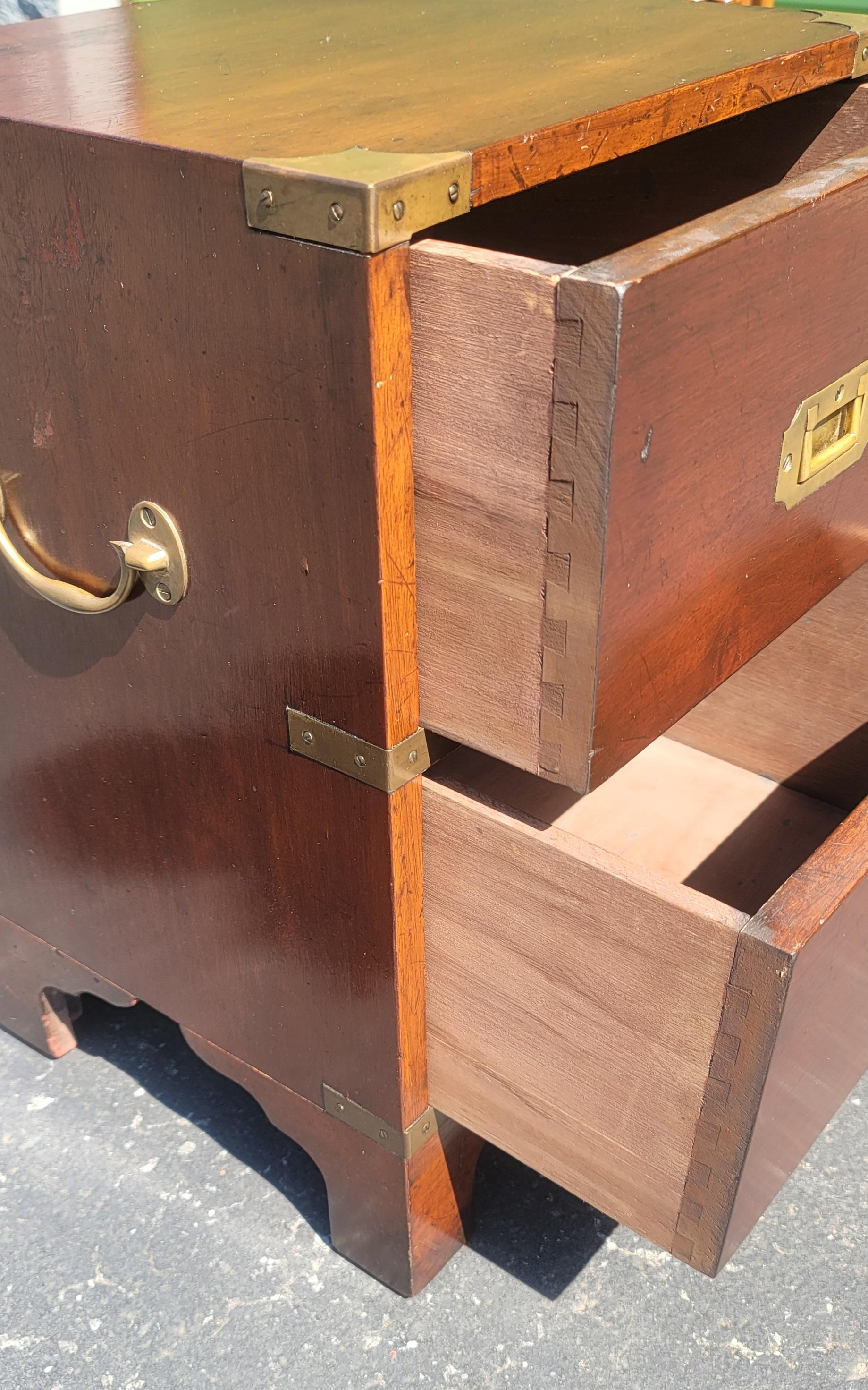 Vintage Military Campaign Bedside Chest of Drawers, Circa 1940s 10