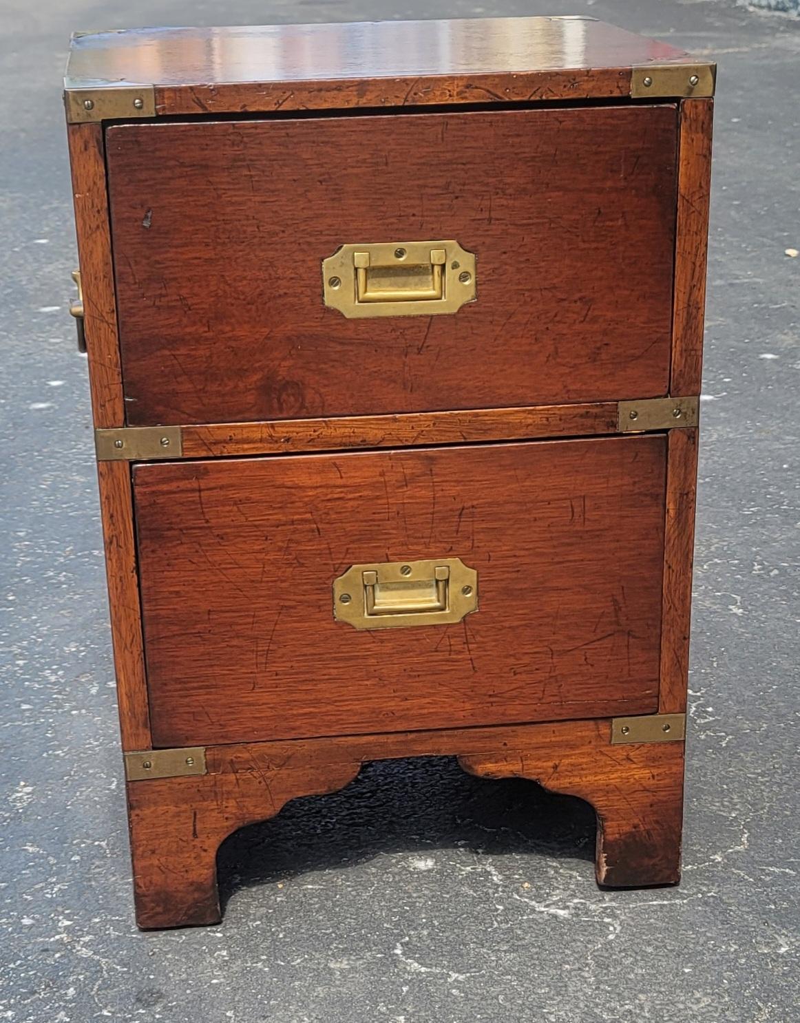 Vintage Military Campaign Bedside Chest of Drawers, Circa 1940s 11