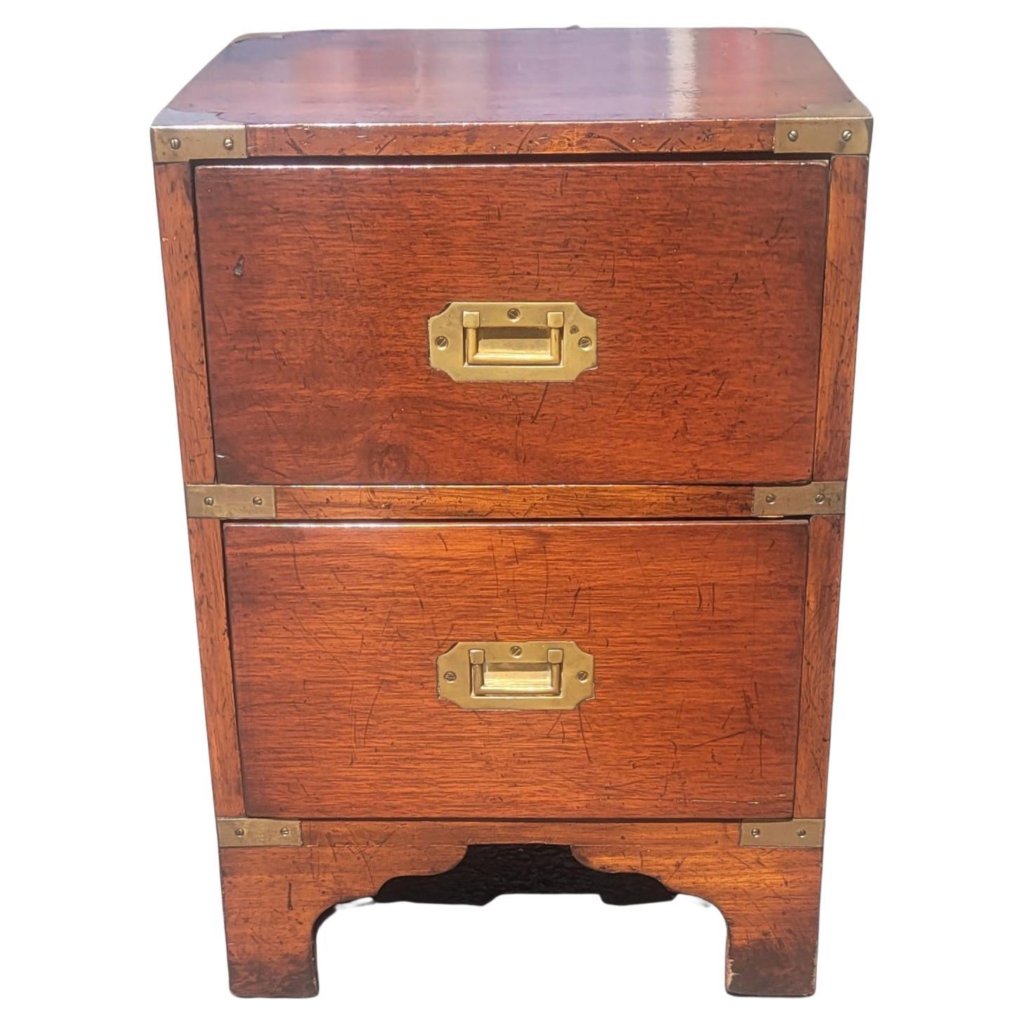 20th Century Vintage Military Campaign Bedside Chest of Drawers, Circa 1940s