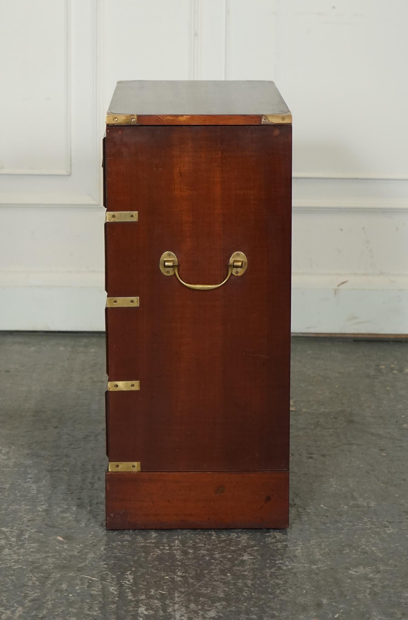 VINTAGE MILITARY CAMPAIGN CHEST OF DRAWERS WITH FOLDiNG SERVING TOP 5