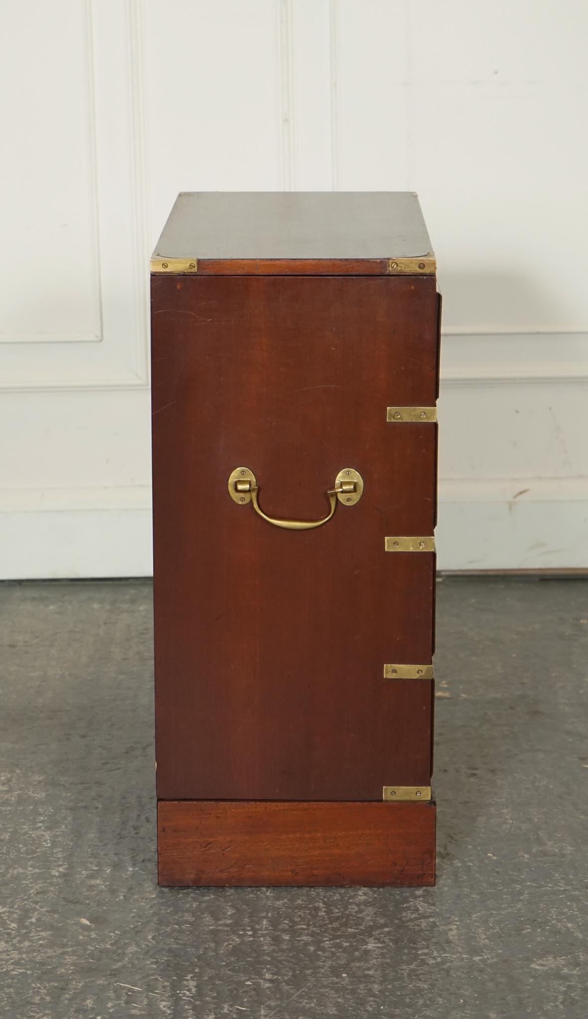 VINTAGE MILITARY CAMPAIGN CHEST OF DRAWERS WITH FOLDiNG SERVING TOP 6