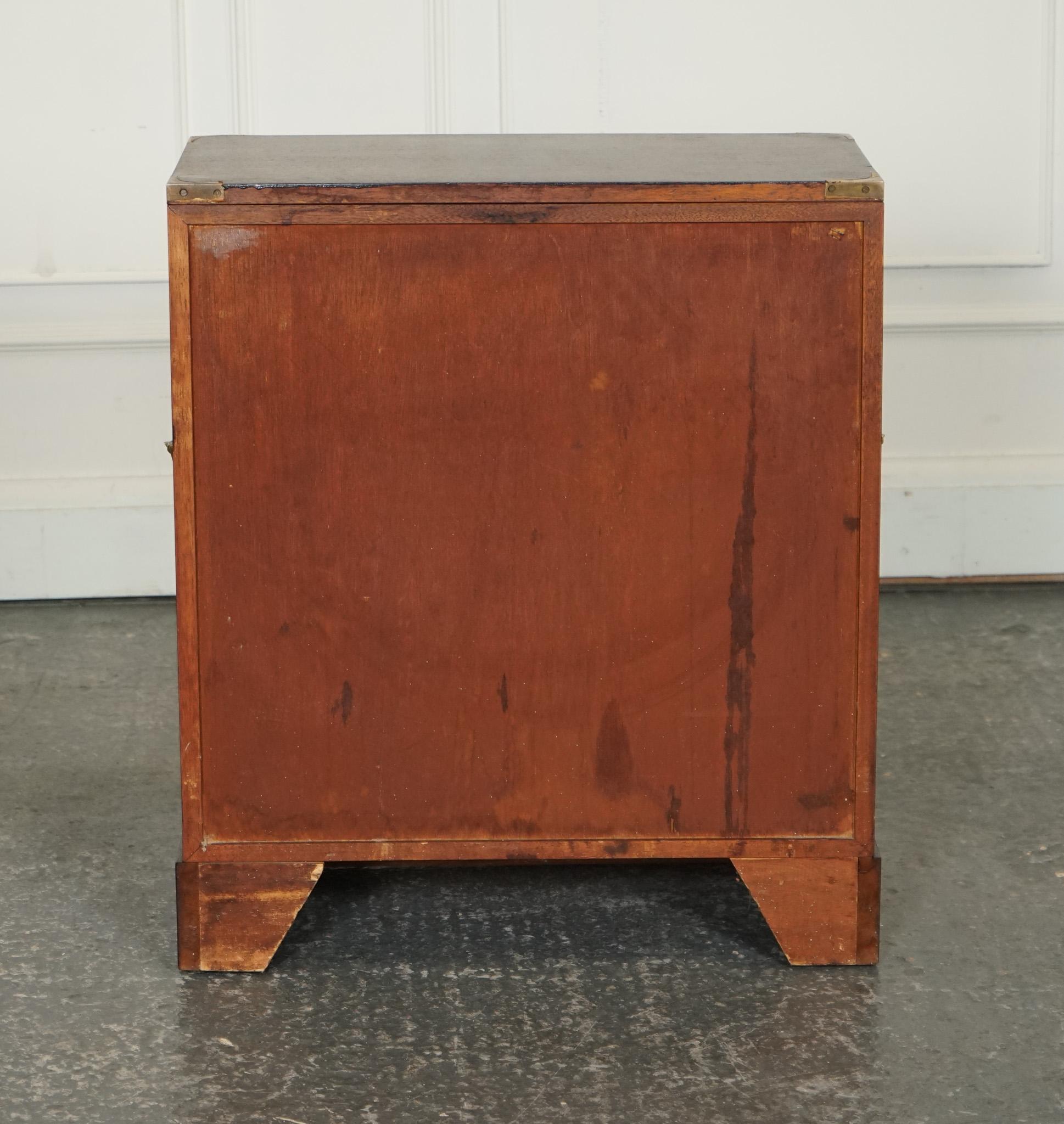 VINTAGE MILITARY CAMPAIGN CHEST OF DRAWERS WITH FOLDiNG SERVING TOP 7
