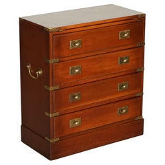VINTAGE MILITARY CAMPAIGN CHEST OF DRAWERS MIT FOLDiNG ServiNG TOP