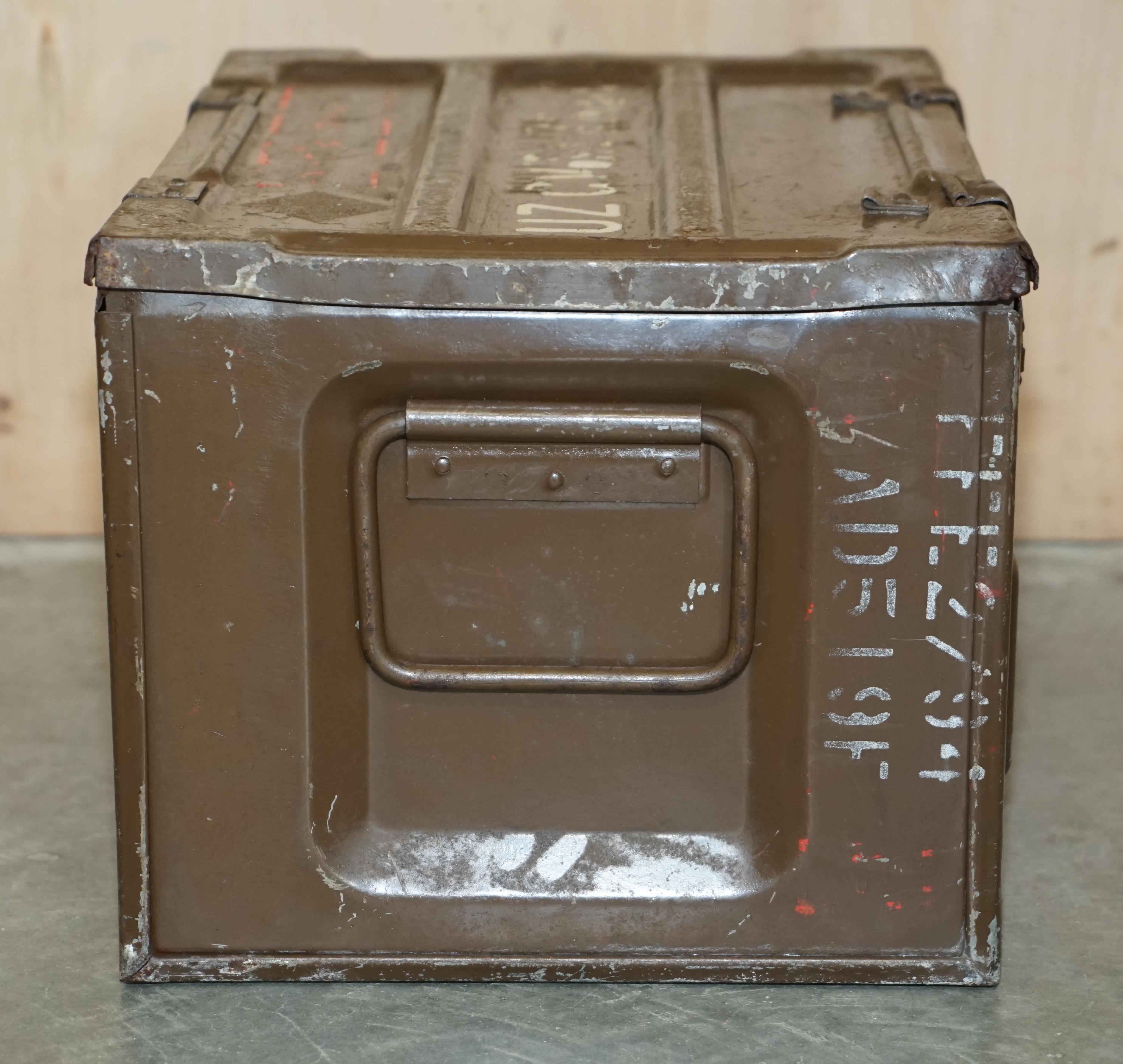 Hand-Crafted Vintage Military Campaign Used Ammunition Box from Ww2 Stunning Period Patina For Sale