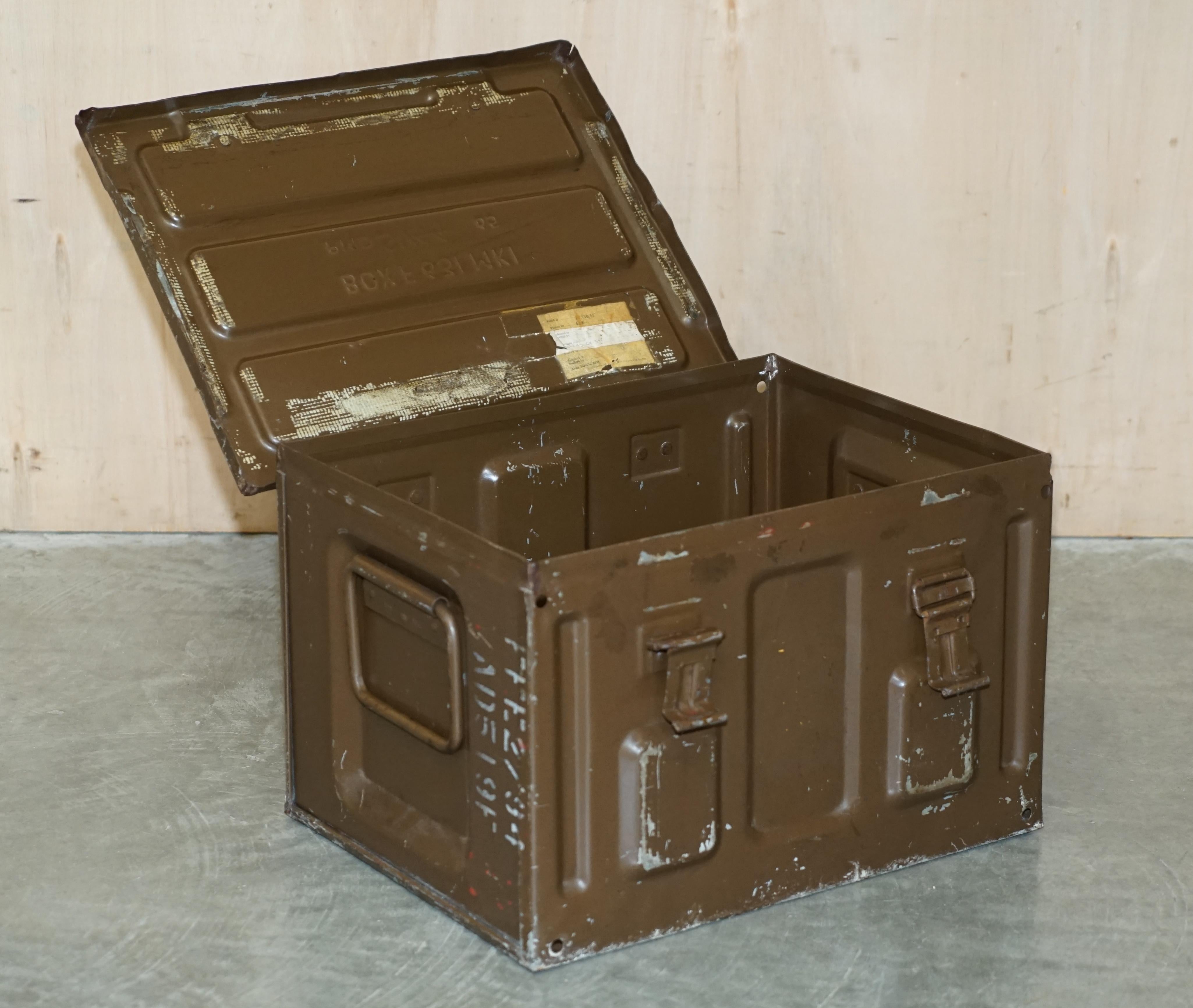 Metal Vintage Military Campaign Used Ammunition Box from Ww2 Stunning Period Patina For Sale