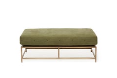 Vintage Military Canvas and Antique Brass Bench