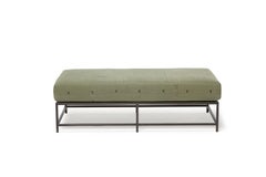 Vintage Military Canvas and Blackened Steel Bench