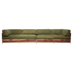 Vintage Military Canvas Guest Bed Sofa with Storage Drawers