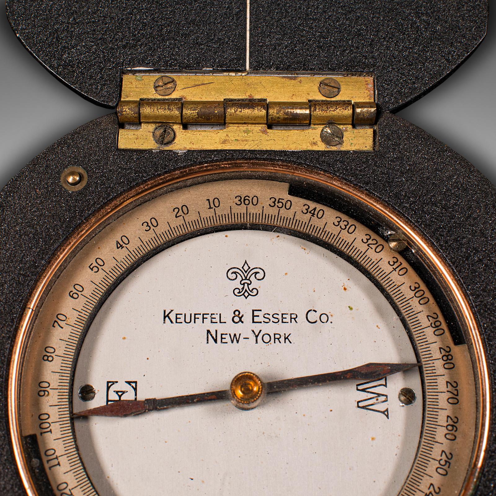 Mid-20th Century Vintage Military Compass, American, Navigation Aid, Keuffel & Esser, 5600X Model For Sale