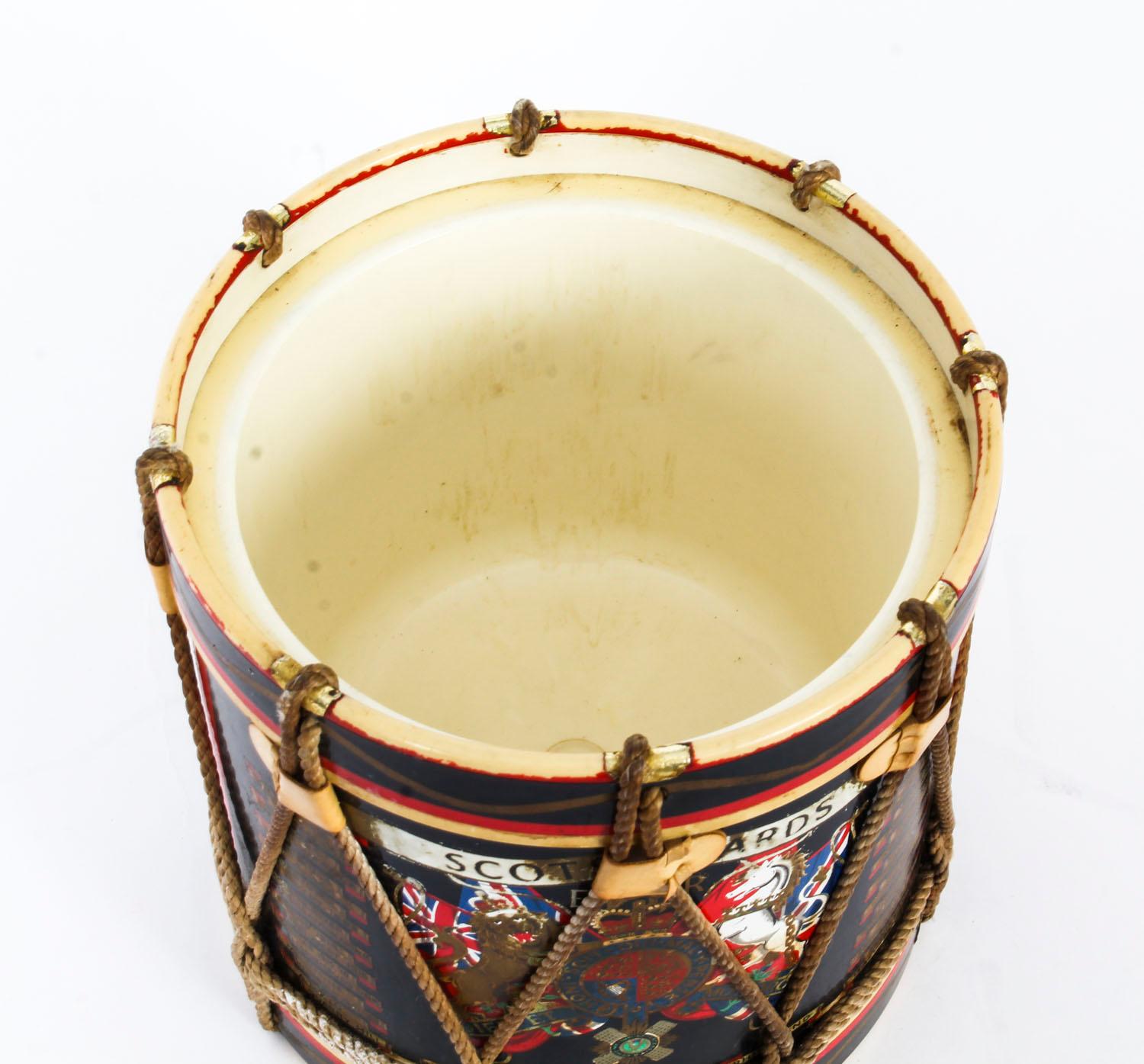 Other Vintage Military Ice Bucket with Scots Guard Royal Coat of Arms Mid-20th Century
