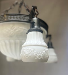 Vintage Milk Glass 8 light bowl fixture.