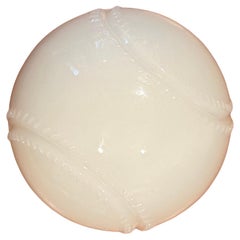 Vintage Milk Glass Baseball Trinket Box