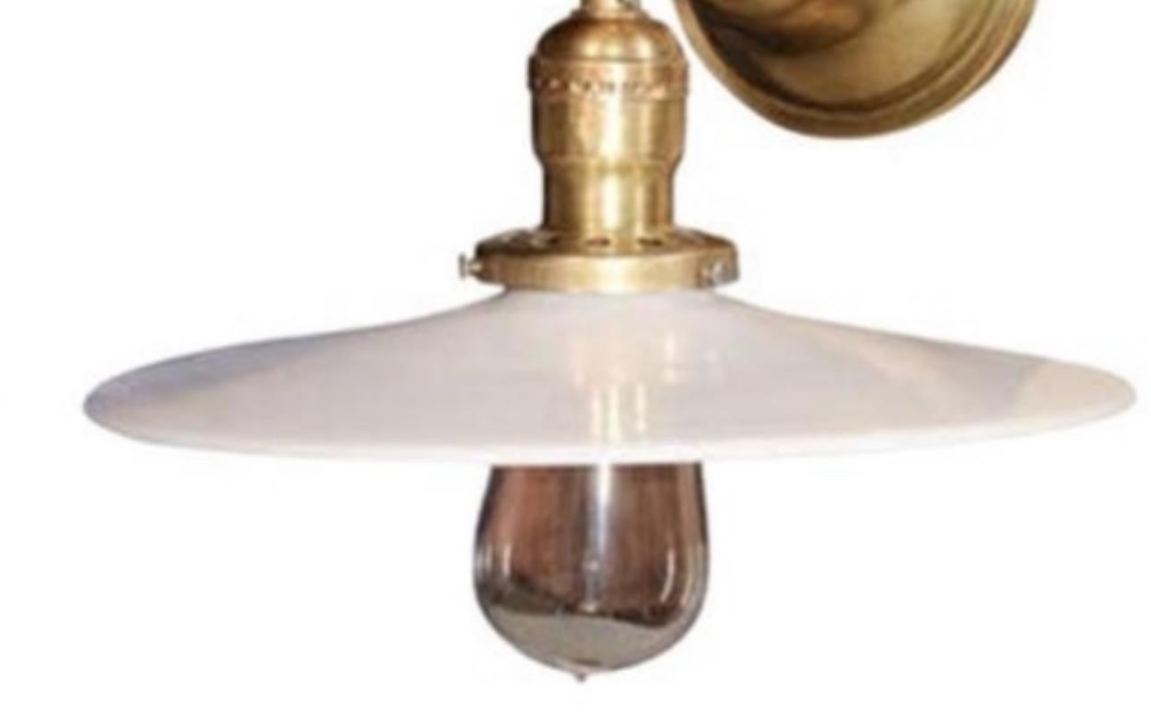 Vintage Milk Glass Disk Shade (shade only) In Good Condition For Sale In New York, NY