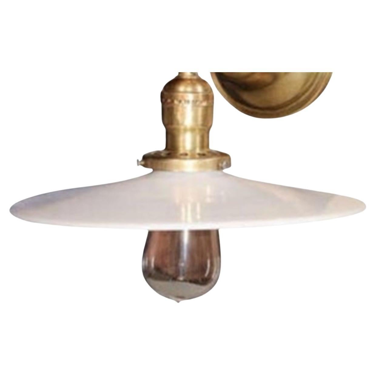 Vintage Milk Glass Disk Shade (shade only) For Sale